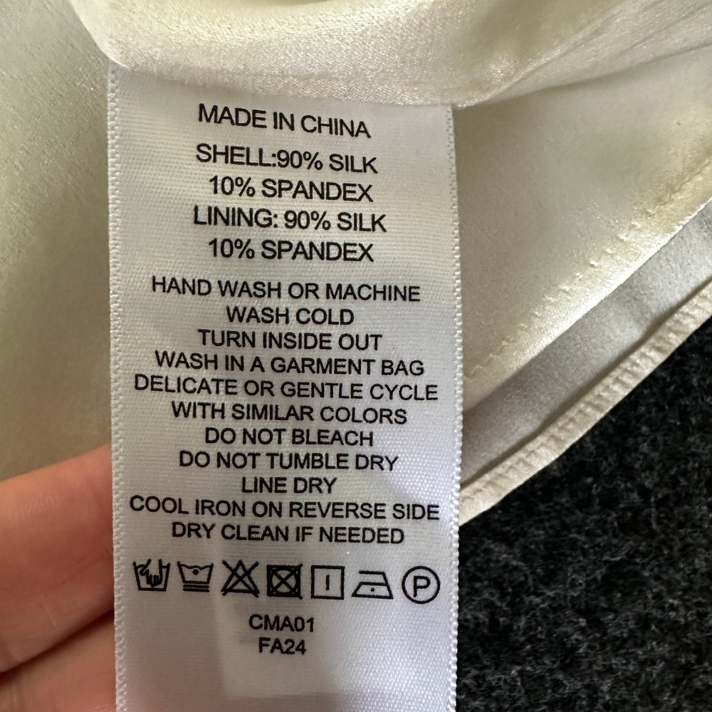 Quince Washable Silk V-Neck Camisole Ivory White Sleeveless Top 3X CMA01 FA24 - Picture 4 of 6